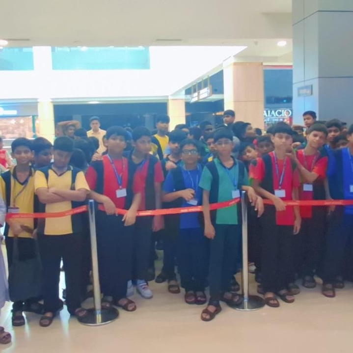 Purushottam High School students lined up at KidZania, Mumbai